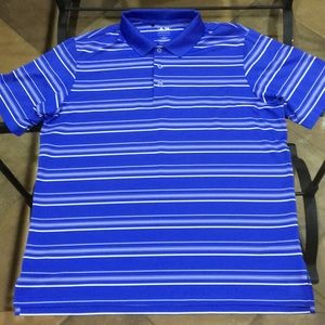 Adidas Golf Puremotion Large Blue Striped Shirt.